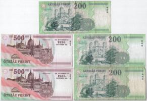 2006. 500Ft "EB" "A forradalom 50. évfordulója 1956. október 23." (2x) + 2004-20...