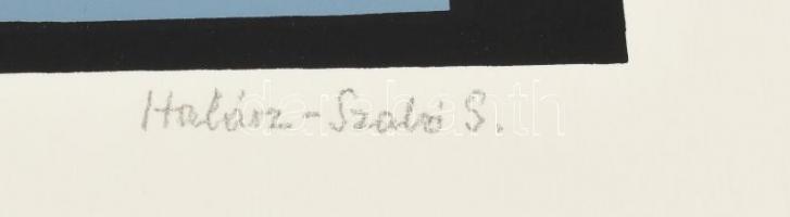 Halász Szabó Sándor (1920-1997): Hullámzó formák. Szitanyomat, papír, jelzett, művészpéldány E.A. ex...