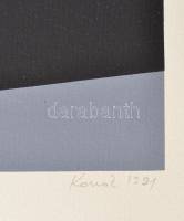 Konok Tamás (1930-2020): Geometrikus kompozíció, 1991. Szitanyomat, papír, jelzett. Művészpéldány E....