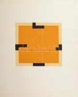 Konok Tamás (1930-2020): Geometria, 1991. Szitanyomat, papír, jelzett. Művészpéldány E.A. jelzéssel. 28×28 cm / Screenprint on paper, signed, artists proof