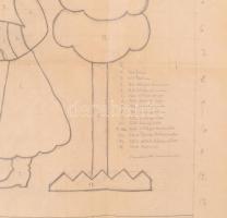 Johan Hugó (1890 - 1951): 2 db vázlat festményhez vagy üvegablakhoz. Kisebb és nagyobb méret, rajta ...