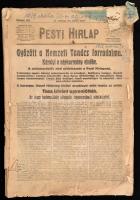 1918-1920 Az őszirózsás forradalom, a Károlyi kormány, a Tanácsköztársaság megalakulásáról, intézkedésekről szóló újságösszeállítás kb 20 db teljes újsággal vegyes állapotban