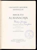 Szerdahelyi Sándor (szerk.): A Budapesti Ujságírók Egyesülete Almanachja 1909. Budapest, 1909, Budap...