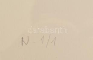 Haász István (1946): Geometrikus kompozíció, 2019. Akril, papír, jelzett, számozott (N 1/1). Üvegeze...