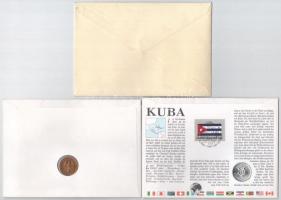 3xklf érmés boríték tétel, benne: Kuba 1972. 20c érmés felbélyegzett borítékon bélyegzővel, hátlapon...