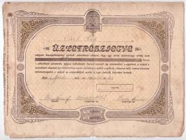 Gölle 1919. Göllei hitelszövetkezet, mint az Országos központi hitelszövetkezet tagja; névre szóló üzletrészjegye 50K-ról, szelvényekkel, bélyegzéssel T:III
