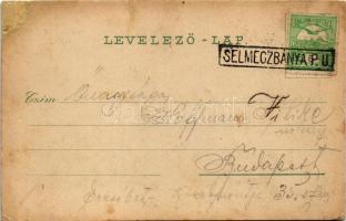 1907 Selmecbánya, Schemnitz, Banská Stiavnica; Klingertárói tó, csónakázók. Makónyi Pál kiadása / la...