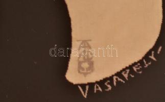 Vasarely Victor (1908-1997): Zebrák. Nyomat, papír, jelzett a nyomaton, üvegezett fakeretben, 45×42 ...