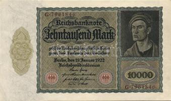 Német Birodalom/Weimari Köztársaság 1922. 10.000M T:I-