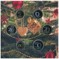 2019. 5Ft-200Ft (6xklf) + "Boldog Karácsonyt" Cu-Zn emlékérem, forgalmi szett dísztokban T...