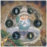 2019. 5Ft-200Ft (6xklf) + "Boldog Karácsonyt" Cu-Zn emlékérem, forgalmi szett dísztokban T...