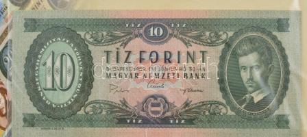 1975. 10Ft aranyozott Ag bankjegyveret (~240g/8 uncia/0.999/70x154mm) + 1969. 10Ft karton díszcsomag...