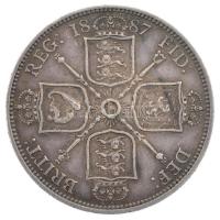 Nagy-Britannia 1887. 1Fl Ag &quot;Viktória&quot; (11,29g) T:2 patina  Great Britain 1887. 1 Florin Ag &quot;Victoria&quot; (11,29g) C:XF patina Krause KM#762