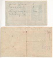 1918. 25K "3025" sima hátlap + 200K "0811, átjavított sorszám" sima hátlap, mind...