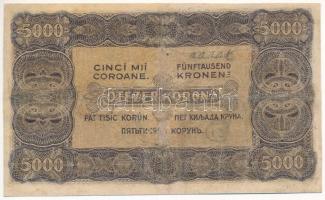 1923. 5000K nyomdahely jelölés nélkül "40 FILLÉR - NEGYVEN FILLÉR" felülbélyegzéssel, &quo...