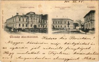 1900 Alsókubin, Alsó-Kubin, Dolny Kubín; Uradalmi szálloda, Pénzügyi Igazgatósági épület, Posta. Hirschfeld Adolf kiadása / hotel, financial directorate, post office (fl)