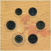 2009. 5Ft-200Ft "Haydn" (7xklf) forgalmi érme sor, benne "Joseph Haydn" Ag emlék...