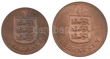 Guernsey 1920. 2D bronzozott Cu + 1938. 1D bronze T:1-
Guernsey 1920. 2 Doubles bronze plated Cu + ...