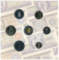 2006. 1Ft-100Ft (7xklf) forgalmi sor szettben + 1946. 1Ft Ag "Hatvanéves a Forint" utánver...