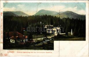 Dobsina, Dobschau; Dobsinai jégbarlang, Barlang szálloda. Feitzinger Ede 1902/12. 474. Autochrom / Bei der Dobschauer Eishöhle / ice cave, hotel (EK)