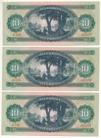 1969. 10Ft (5x) sorszámkövető "A 418 007077 - A 418 007081" T:I,I- Adamo F7