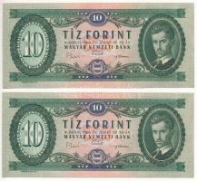 1969. 10Ft (5x) sorszámkövető "A 418 007077 - A 418 007081" T:I,I- Adamo F7