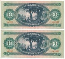 1969. 10Ft (5x) sorszámkövető "A 418 007077 - A 418 007081" T:I,I- Adamo F7