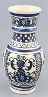 Korondi, kézzel festett váza, népi kerámia, jelzett: Józsa János Korond, hibátlan, m: 27,5 cm