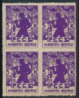 1921 Pécs hirdetési bélyege 4-es tömbben