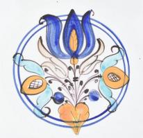 Habán jellegű tányér, jelzett, hibátlan, d: 32 cm