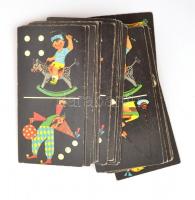 cca 1930 Hat játék társasjáték eredeti dobozzal, tartalommal, Komplett? + hozzá modern matchbox és j...