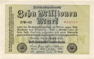 Német Birodalom/Weimari Köztársaság 1923. 10.000.000M (2x) T:I-