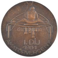 1981. I. Díj 1981 Amatőrverseny egyoldalas bronz fogathajtó díjérem (87mm) T:2
