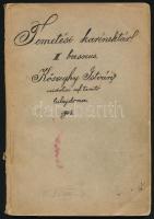 1915 Temetési karénektár, II. basszus, Kőszeghy István mikolczi ref. tanító tulajdona. Kézzel írt füzet kottákkal. Kissé sérült borítóval, helyenként foltos.