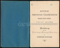 1900 A Németujvári Takarékpénztár betéti könyvecskéje (Einlags-Büchlein der Güssingersparcassa), két...