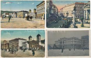 Trieste, Trieszt; - 4 db RÉGI város képeslap / 4 pre-1945 town-view postcards