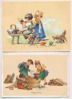 6 db VEGYES motívum képeslap: gyerekek / 6 MIXED motive postcards: children