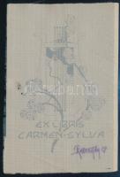 Rozsnyay Kálmán (1874-1948): Ex libris Carmen Sylva. Románia királynőjének. Erzsébetnek az írói álneve. Aláírt. Selyemre készült nyomat. 10x15 cm / Booklplate of Queen Elisabeth of Romania