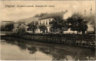 Ungvár, Uzshorod, Uzhhorod, Uzhorod; Erzsébet szálloda, Savanyúvízi részlet. Steinfeld Dezső kiadása / hotel (tűnyomok / pin marks)