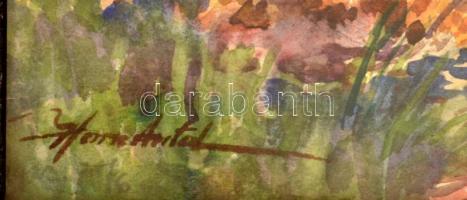 Horn Antal (1882 - ?): Erdei táj. Akvarell, papír, jelzett, üvegezett fakeretben. 38x28 cm