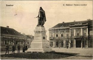 1913 Zombor, Sombor; II. Rákóczi Ferenc szobor. Kaufmann Emil kiadása / statue of Francis II Rákóczi (EK)