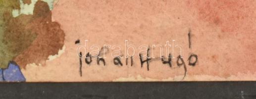 Johan Hugó (1890-1951): Pécsi hegyoldal, 1924. Akvarell, papír, jelzett, kartonra kasírozva. Proveni...