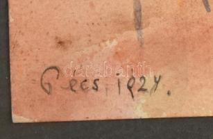 Johan Hugó (1890-1951): Pécsi hegyoldal, 1924. Akvarell, papír, jelzett, kartonra kasírozva. Proveni...