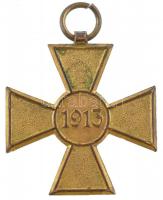 Szerbia 1913. "Emlékkereszt 1913 - Balkáni Háborúk" aranyozott bronz kitüntetés, mellszala...