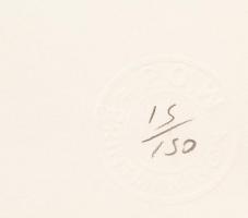 Banksy: Migrant. Ofszet litográfia, papír, jelzett a nyomaton, "POW Printmaking"szárazpecs...