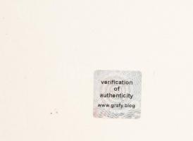 Banksy: Migrant. Ofszet litográfia, papír, jelzett a nyomaton, "POW Printmaking"szárazpecs...