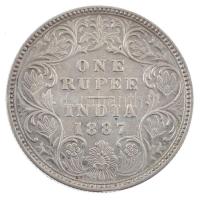 Brit-India 1887. 1R Ag Viktória (11,63g) T:1-  British India 1887. 1 Rupee Ag Victoria (11,63g) C:AU Krause KM#492