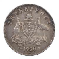 Ausztrália 1920M 3p Ag V. György (1,39g) T:1- patina Australia 1920M 3 Pence Ag George V (1,39g) C:AU patina Krause KM#24