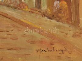 Mesterházy Dénes (1900-1949 körül): Arab város. Olaj, vászon, jelzett. Dekoratív fakeretben. 49x68 c...