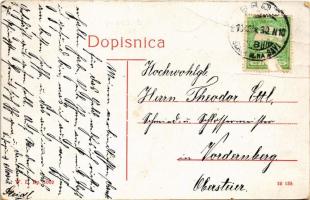 1910 Bród, Nagyrév, Slavonski Brod, Brod na Savi; Jelacicev trg / Jelasics tér, kávéház és szálloda,...